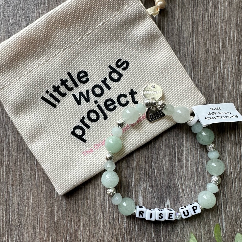 Little Words Project Beaded Bracelet - Green Rise Up - Picture 2 of 6